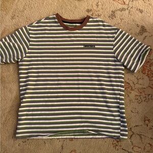 Striped Green and White Short Sleeve Tee